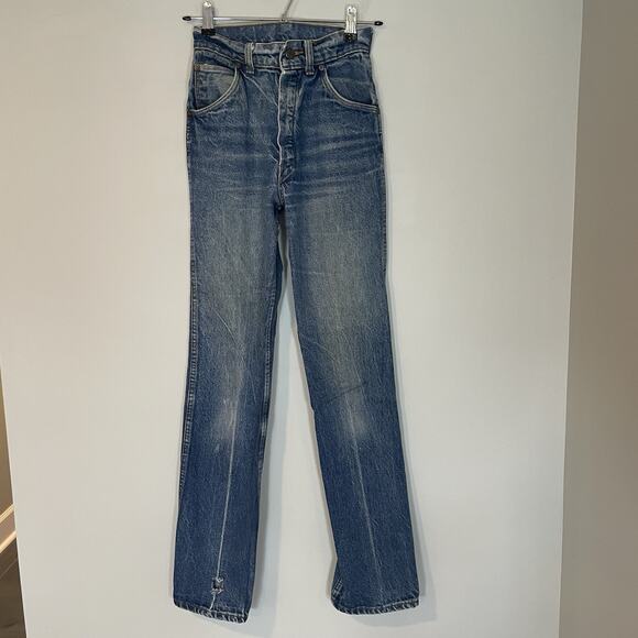 Vintage Tour De France Med Wash Denim Jeans Juniors VTG Size 5/6 Cut 486-1 Tall - Picture 1 of 9